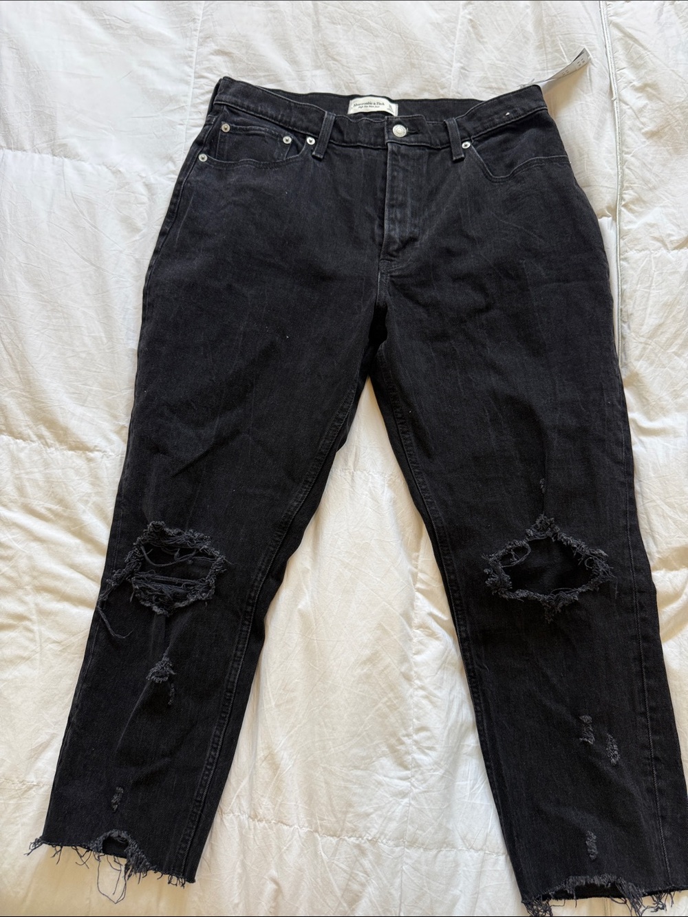 Abercrombie & Fitch Black Distressed Boyfriend Jeans